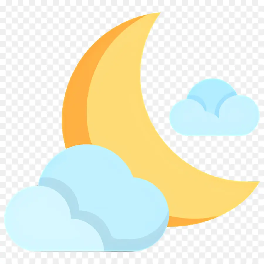 Crescente，Lua E Nuvens PNG