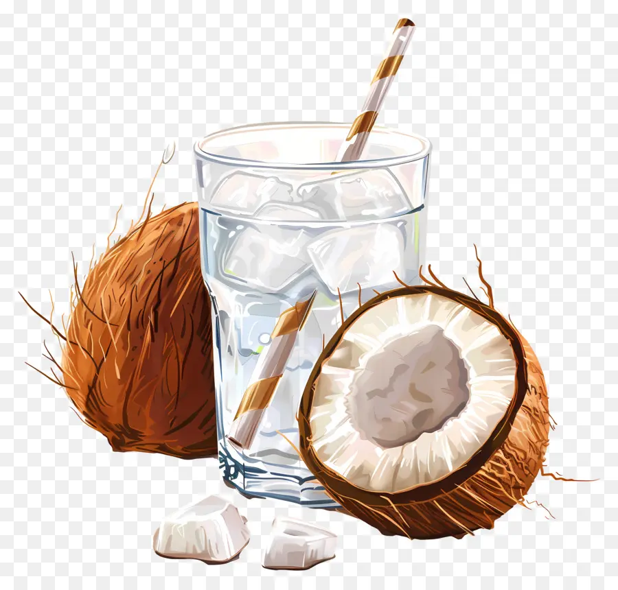 água De Coco，Fatias De Coco PNG