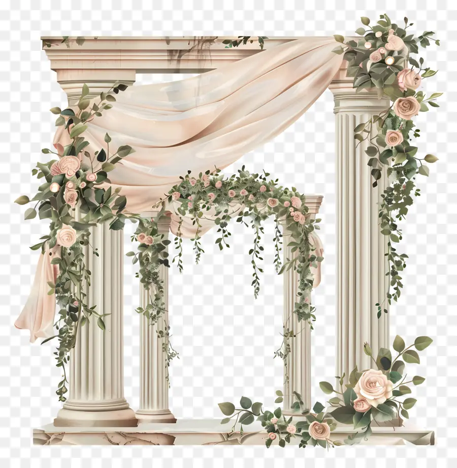 Decoração De Casamento，Estrutura De Mármore PNG