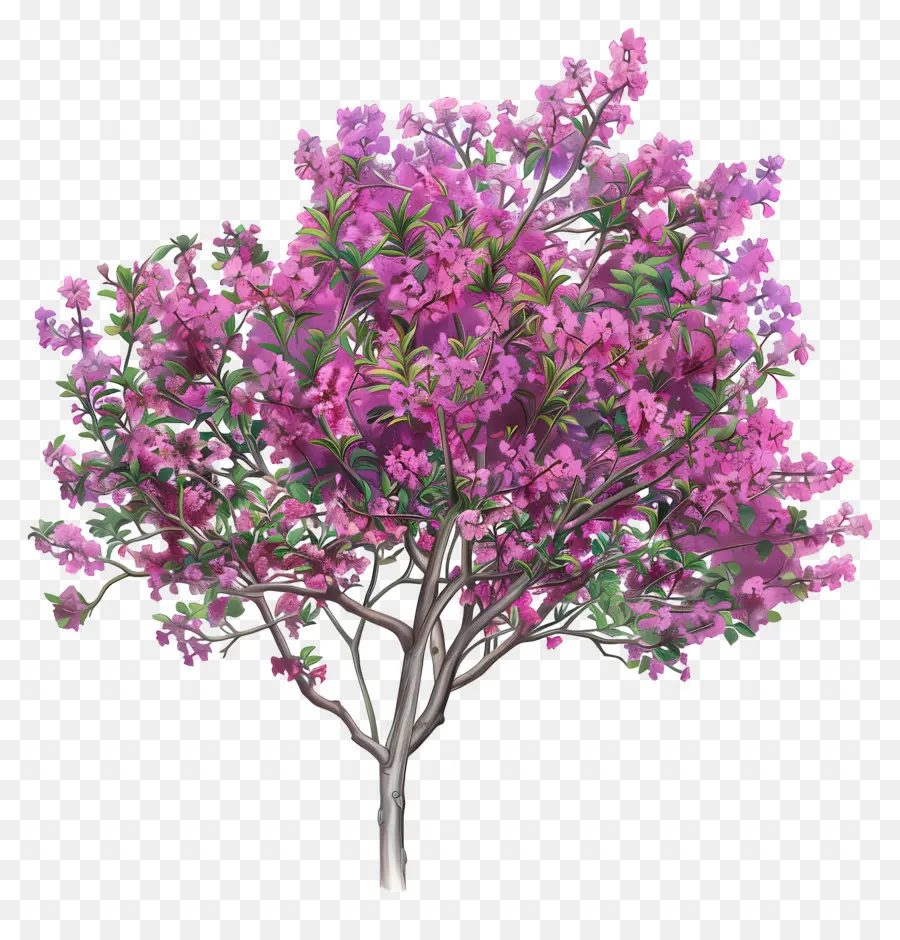Árvore Redbud，Flores Cor De Rosa PNG