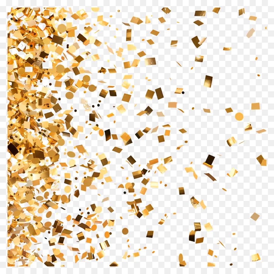 Ouro Confete，Confete Dourado PNG