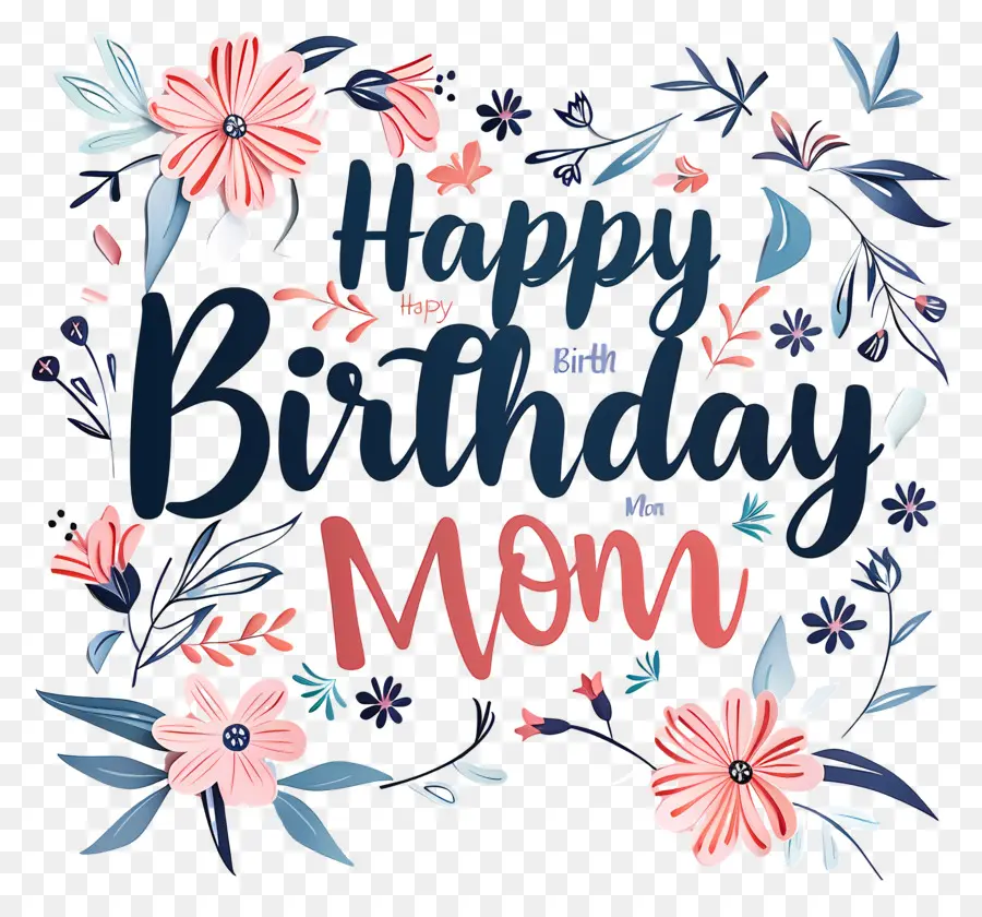 Feliz Aniversário Mãe，Coroa De Flores PNG
