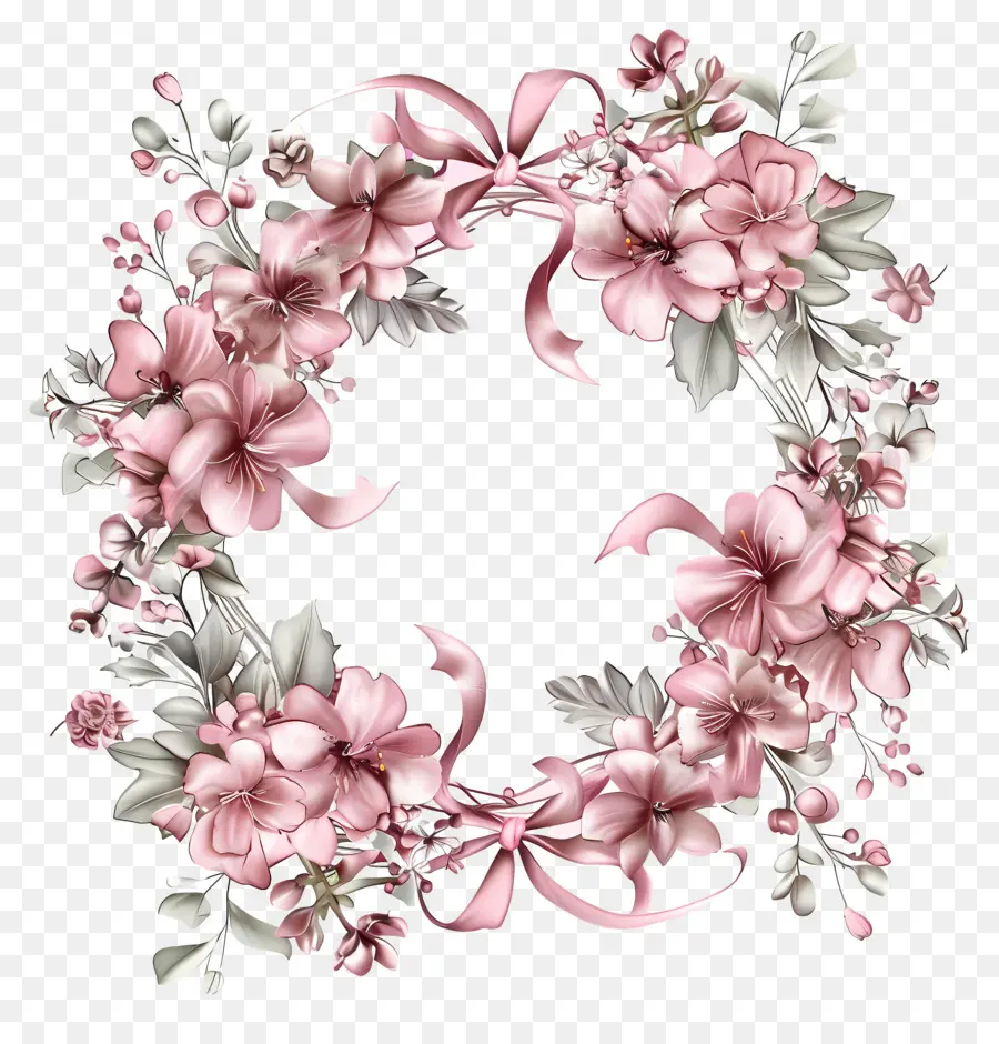 Flower Frame，Coroa De Flores Rosa PNG