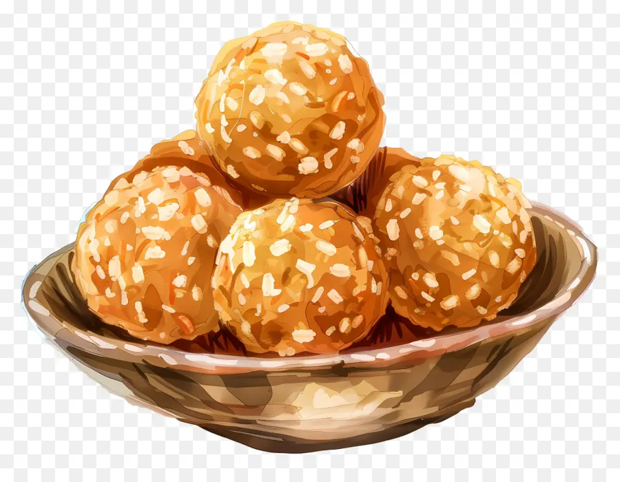 Rava Ladoo，Bolas De Gergelim PNG