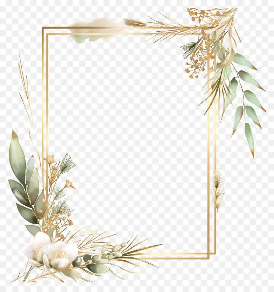 Moldura De Ouro，Golden Frame PNG