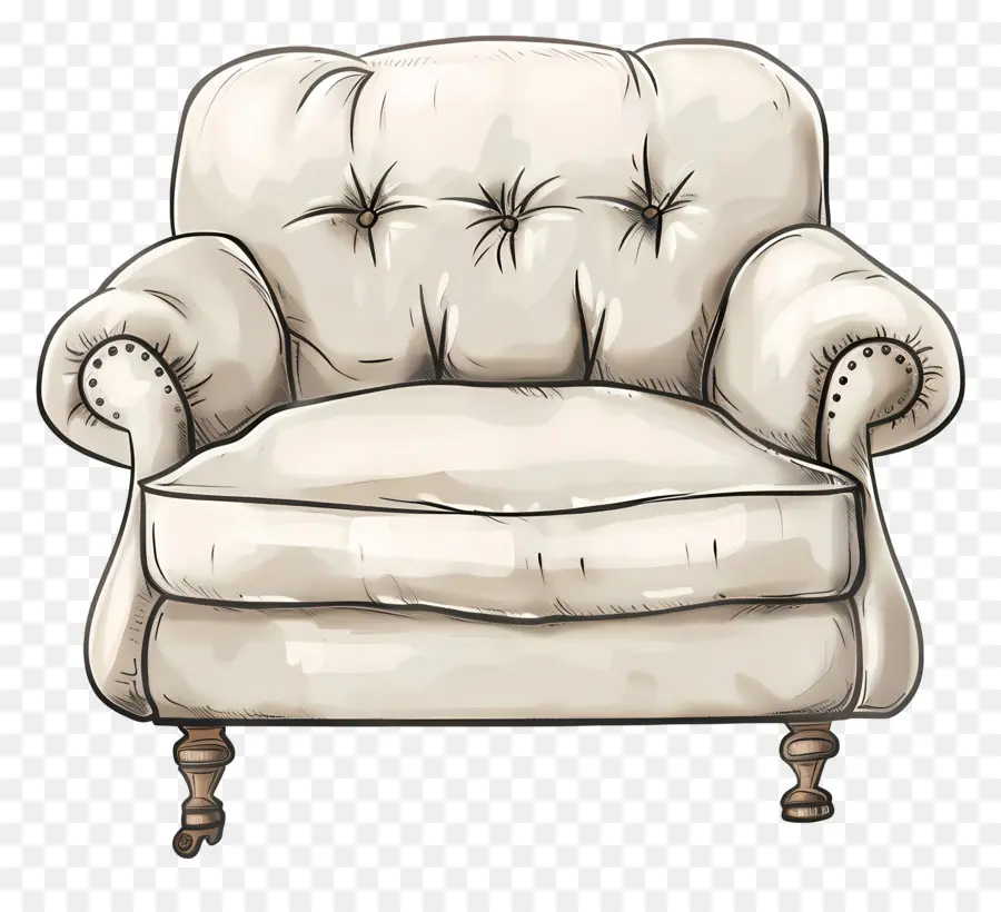 único Sofa，Branco Poltrona PNG