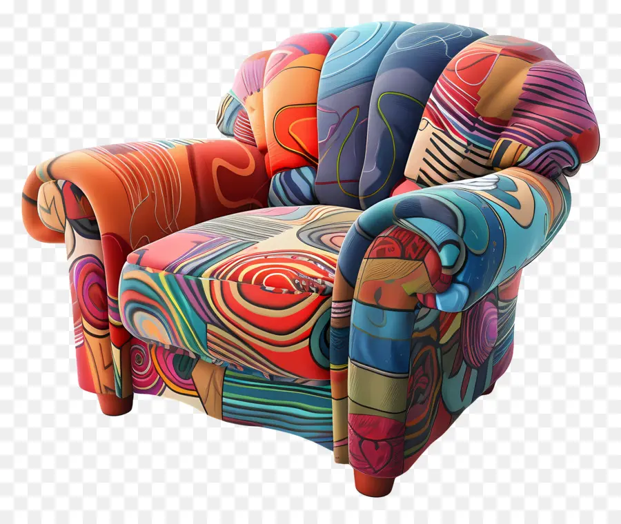 único Sofa，Cadeira Colorida PNG