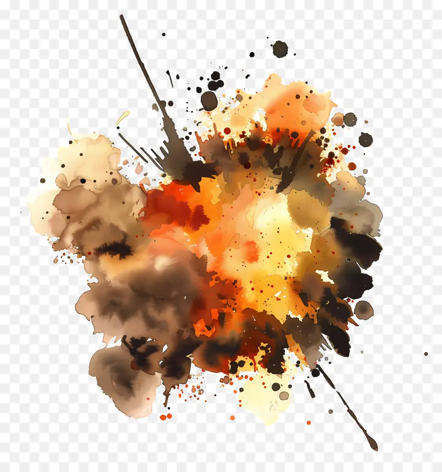 Explosão，Pintura Em Aquarela PNG