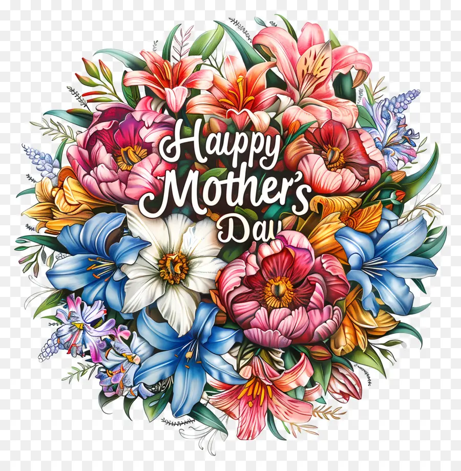 Feliz Dia Das Mães，Buquê PNG