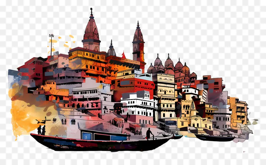 Varanasi，Paisagem Urbana PNG