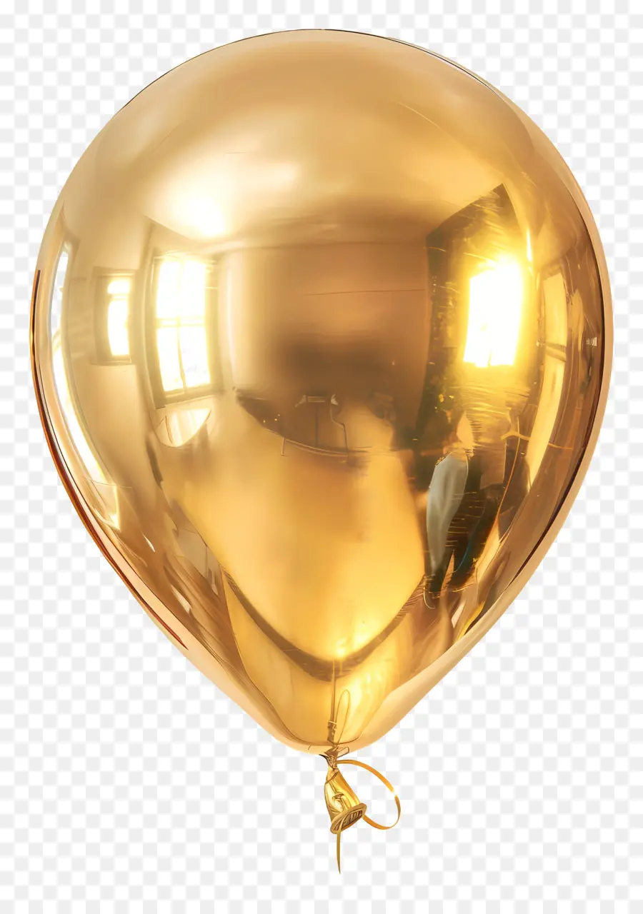 Balão De Ouro，Metálico Brilhante PNG
