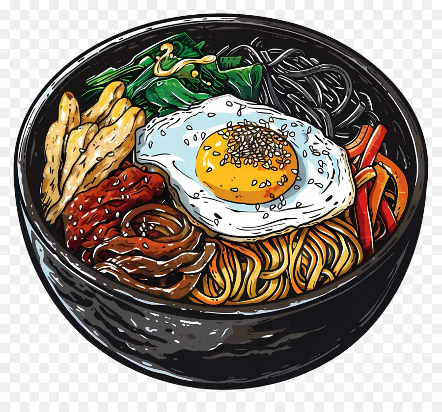 O Coreano Bibimbap，Arroz Macarrão PNG