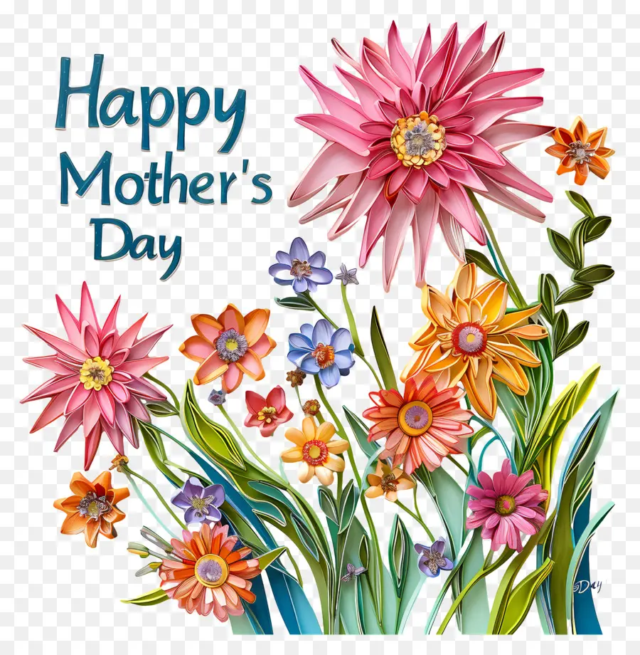 Feliz Dia Das Mães，Buquê De Flores PNG