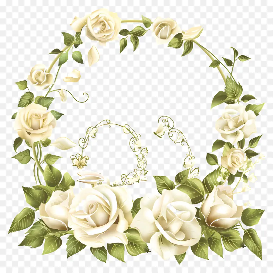 Decoração De Casamento，Coroa De Flores PNG