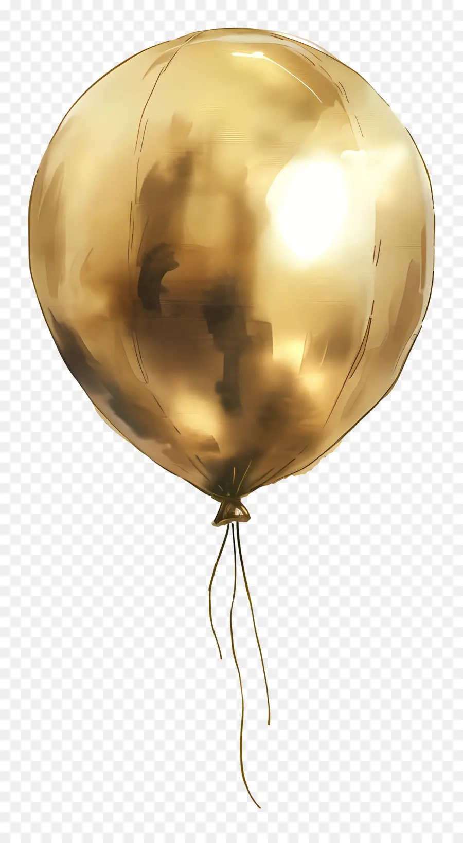 Balão De Ouro，Fita De Prata PNG