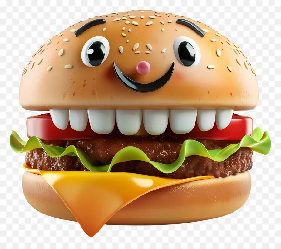 Comida De Desenho Animado 3d，Hamburger PNG