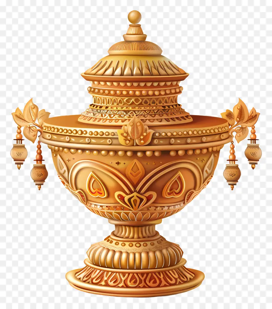 Dhanteras Kalash，Pote De Ouro PNG