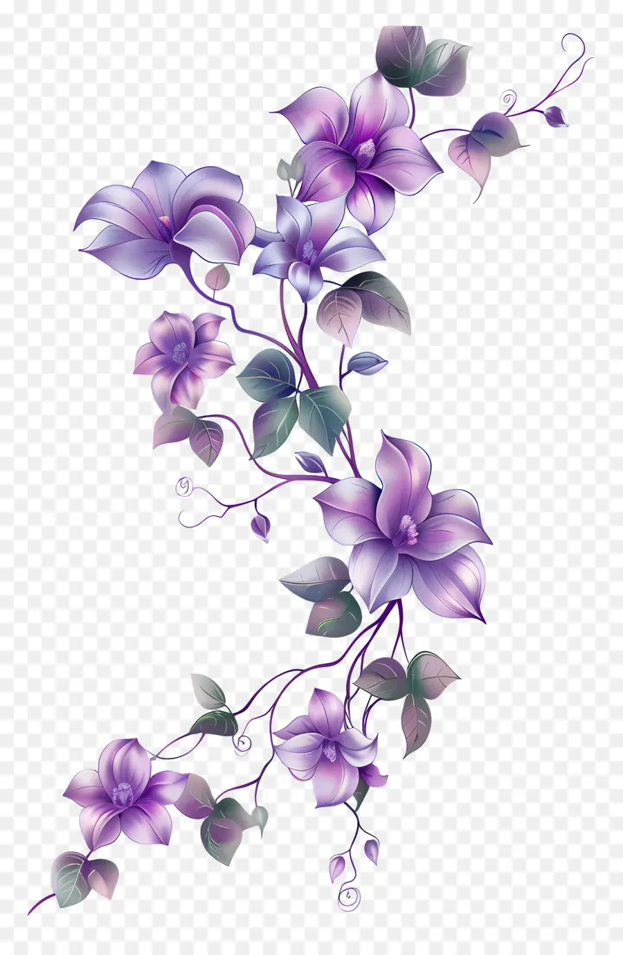 Flor Roxa Videira，Relevante PNG