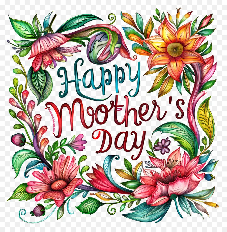 Feliz Dia Das Mães，Floral Moldura PNG