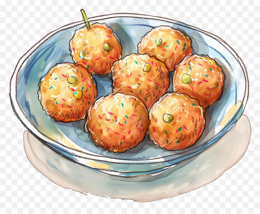 Rava Ladoo，Bolas Fritas PNG