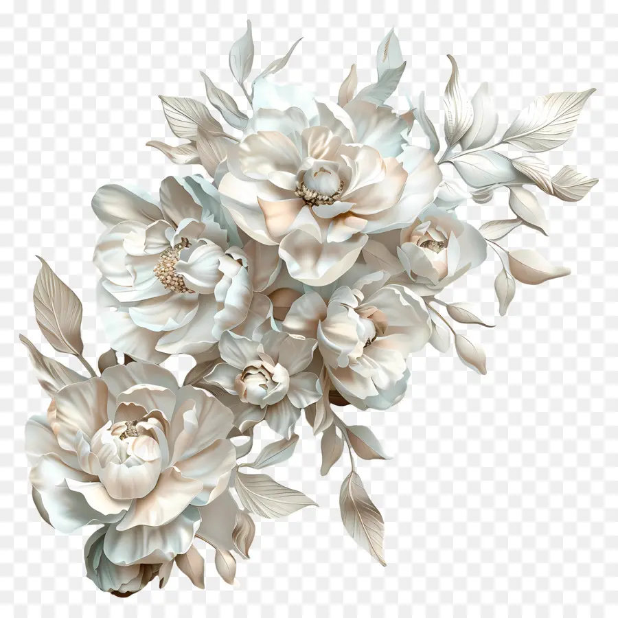 Decoração De Casamento，Flores Brancas PNG