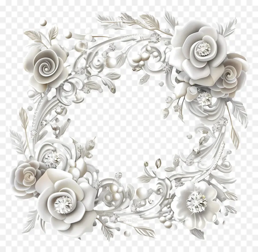 Decoração De Casamento，Flores Brancas PNG
