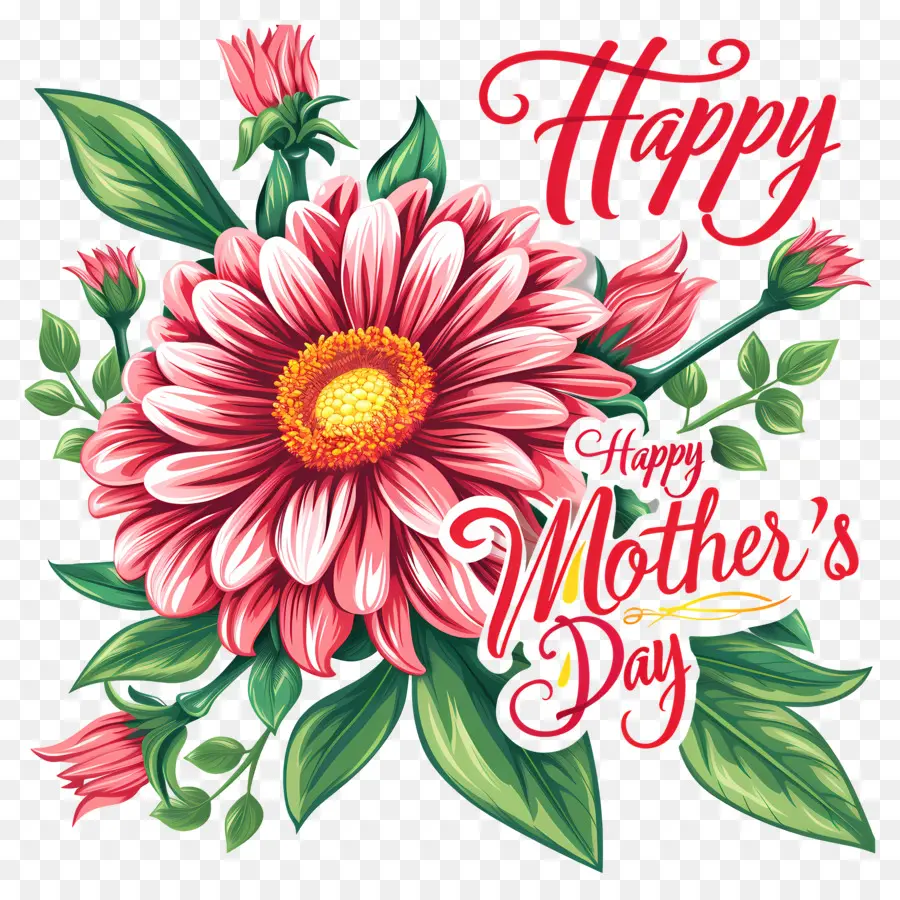 Feliz Dia Das Mães，Flores Cor De Rosa PNG