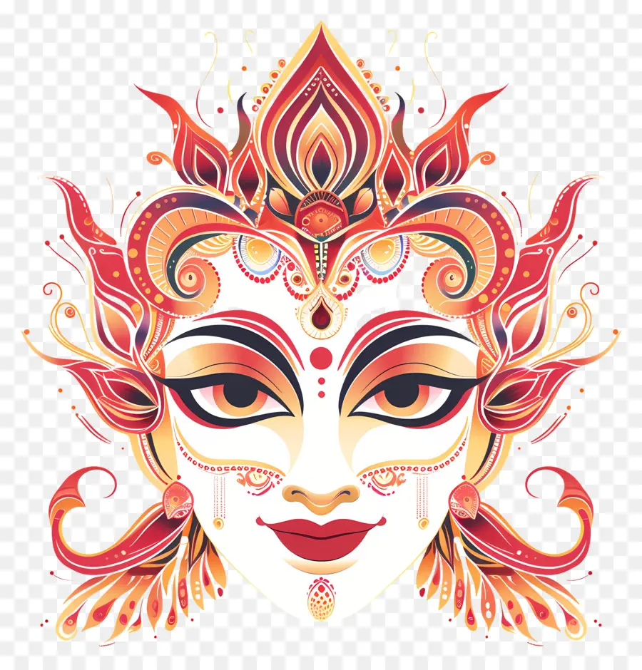 Durga Puja，Máscara Decorativa PNG