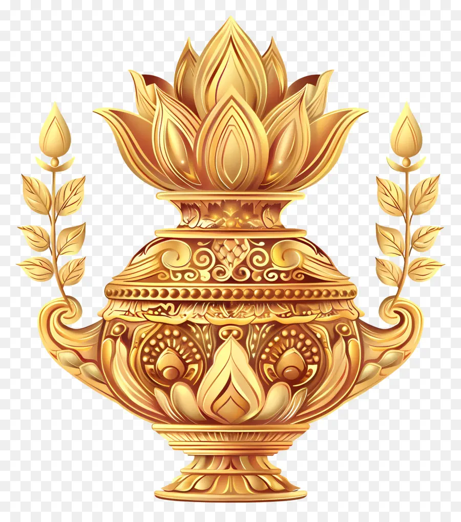 Dhanteras Kalash，Vaso De Ouro PNG