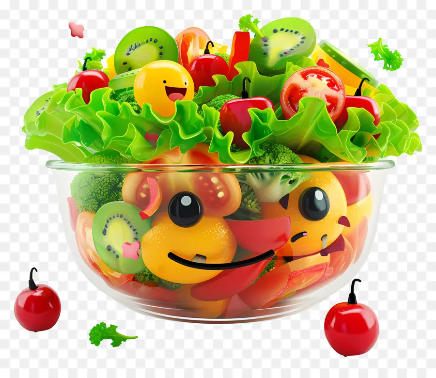 Comida De Desenho Animado 3d，Salada PNG