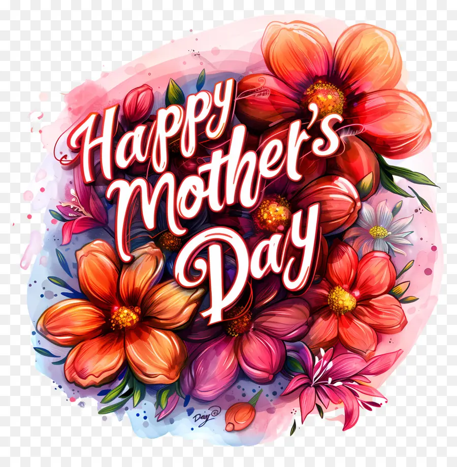 Feliz Dia Das Mães，Flores Coloridas PNG