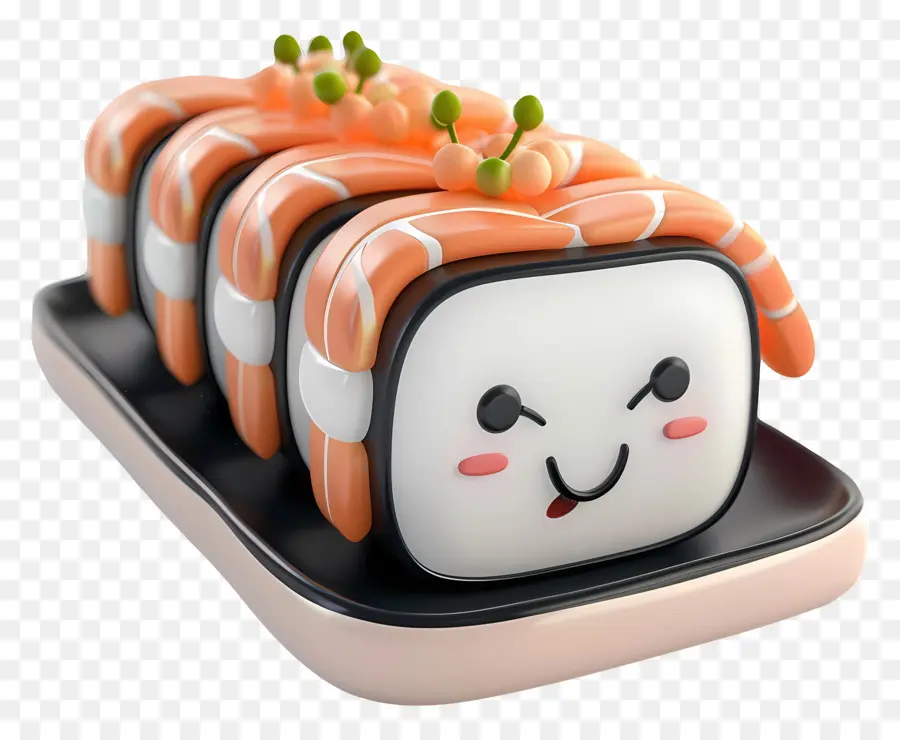 Comida De Desenho Animado 3d，Rolo De Sushi PNG