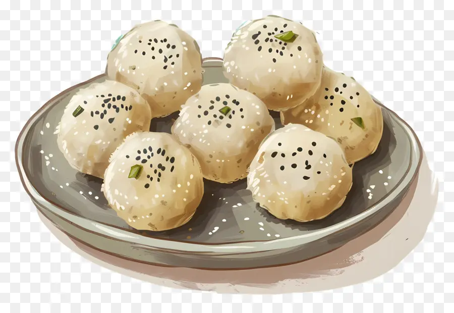 Rava Ladoo，Pãezinhos Cozidos No Vapor PNG