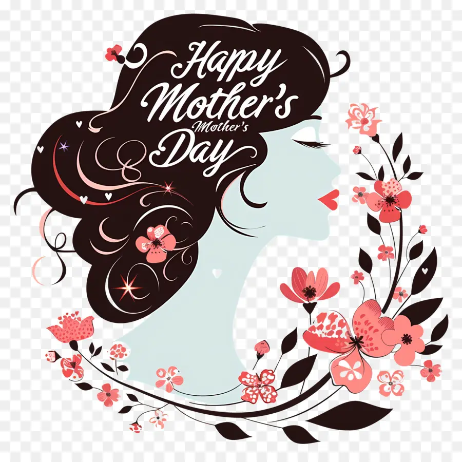 Feliz Dia Das Mães，Mulher De Silhueta PNG