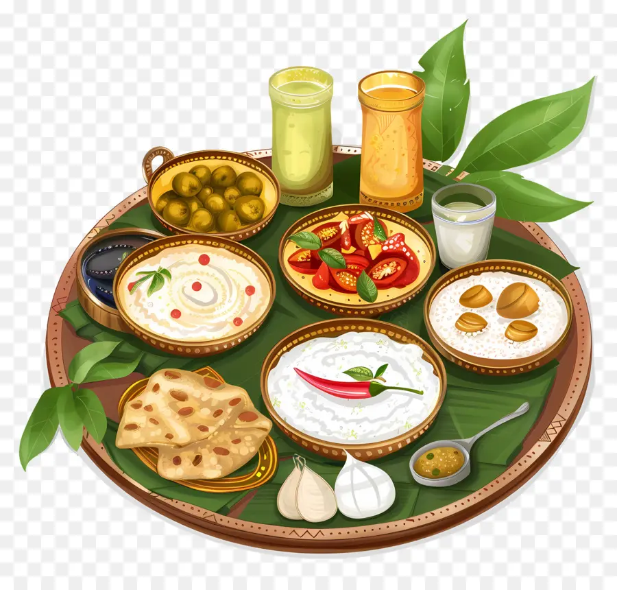 Ugadi Chutney，Thali Indiano PNG