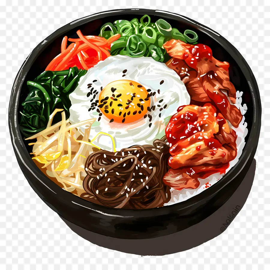 O Coreano Bibimbap，Arroz PNG