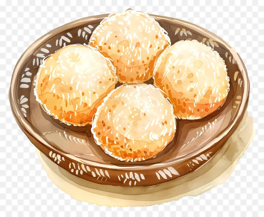 Rava Ladoo，Bolas Douradas PNG