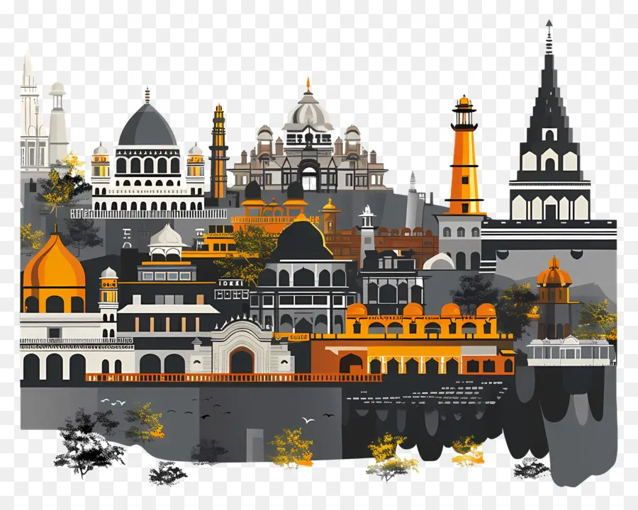 Ayodhya，O Horizonte Da Cidade PNG
