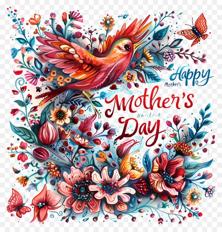 Feliz Dia Das Mães，Pintura Floral PNG