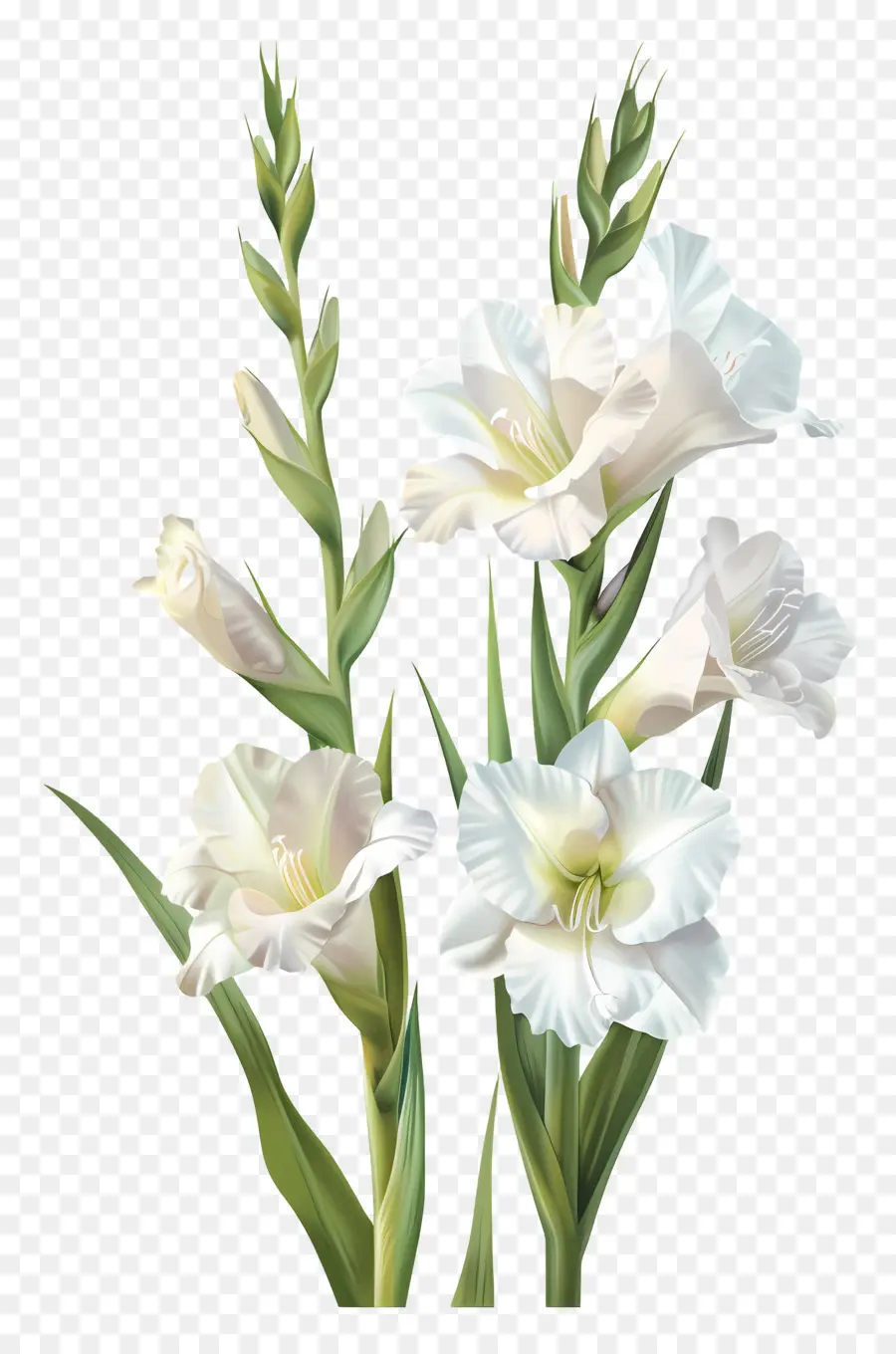 Gladioli Branco，Flor Branca PNG