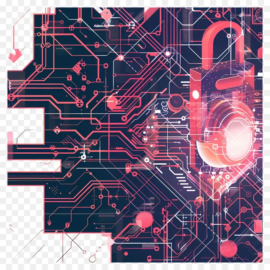 A Segurança Cibernética，Placa De Circuito PNG
