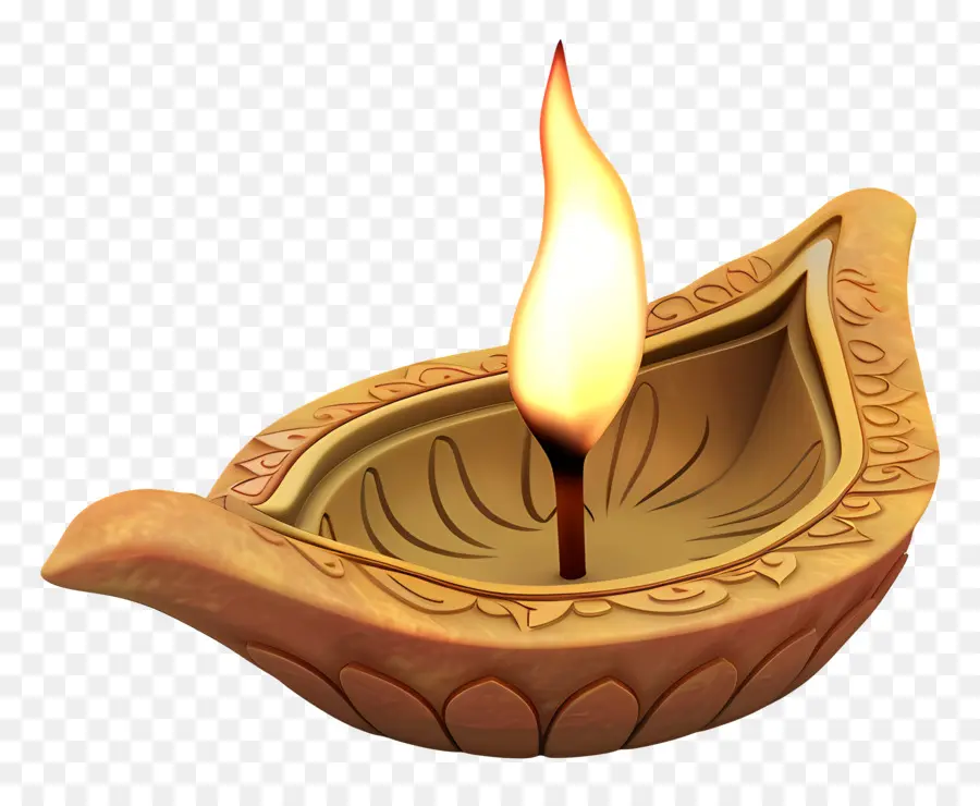 Diwali Diya，Lâmpada De óleo De Barro PNG