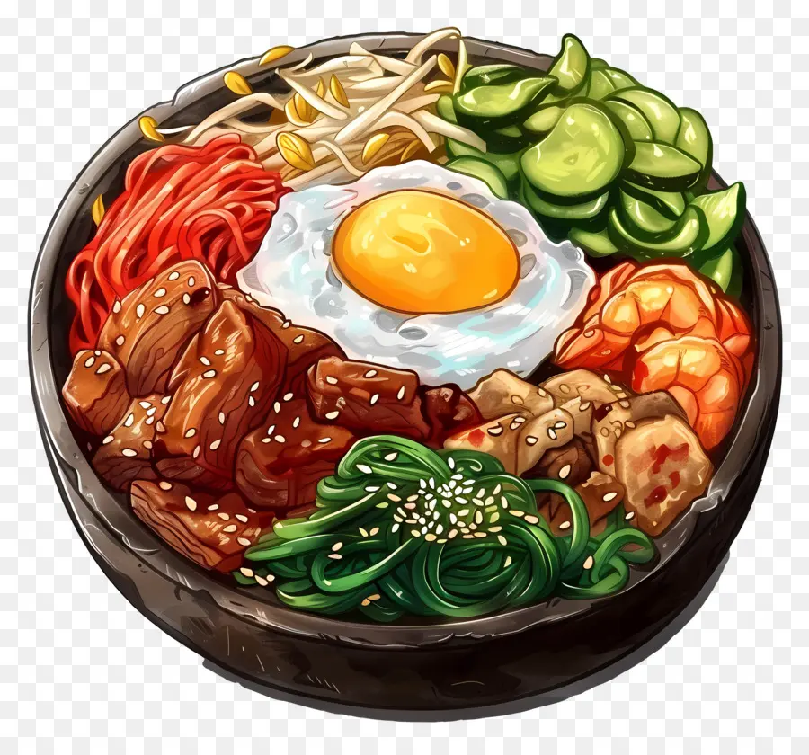 O Coreano Bibimbap，Beef PNG