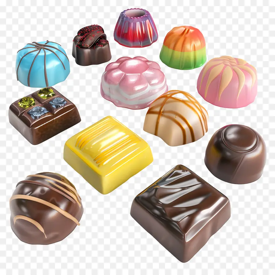 Chocolates Coloridos，Chocolate PNG