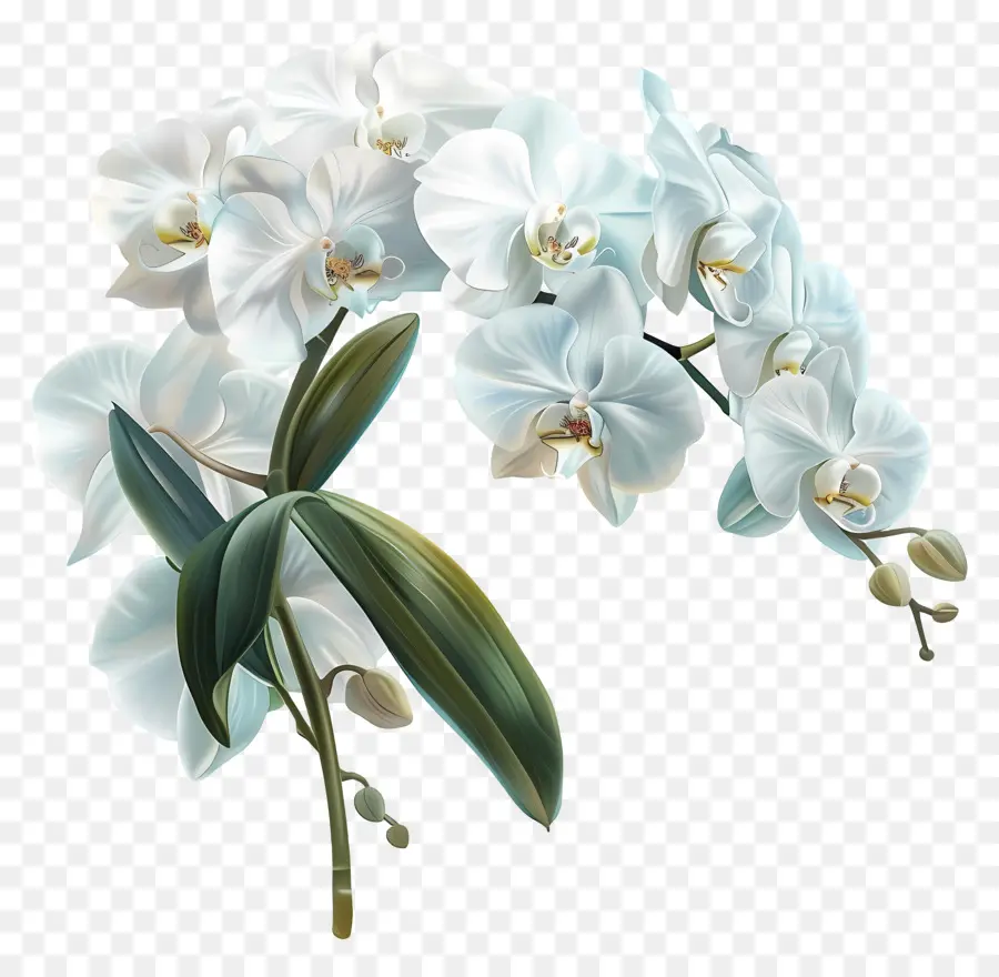 Orquídeas Brancas，White Orchid PNG