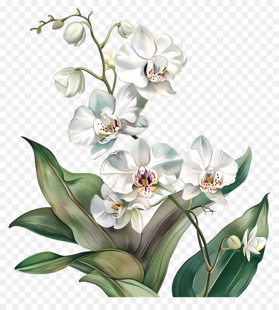 Orquídeas Brancas，Pintura PNG