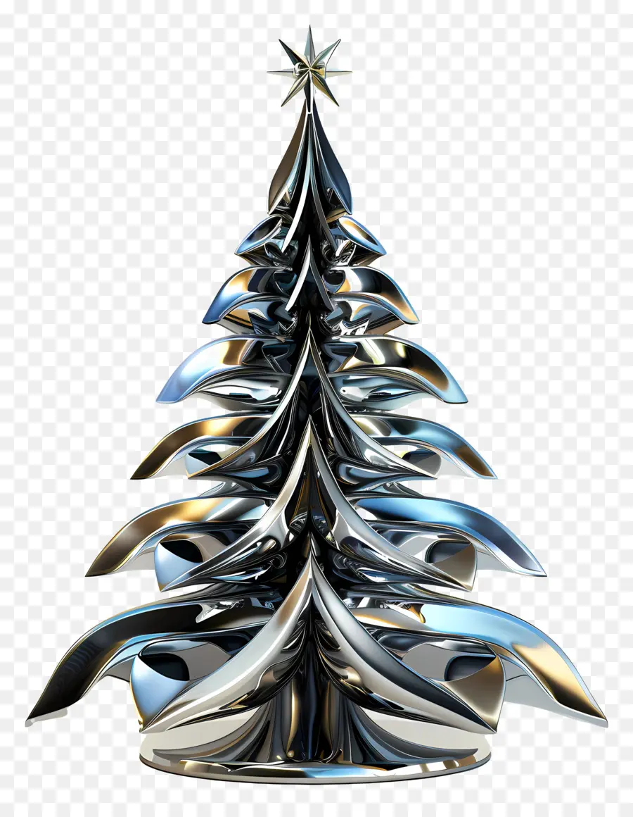 árvore De Natal，Folha De Prata PNG
