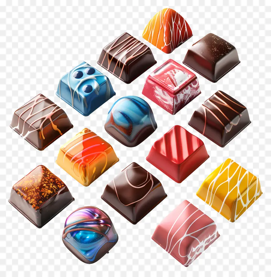 Chocolates Coloridos，Chocolates PNG