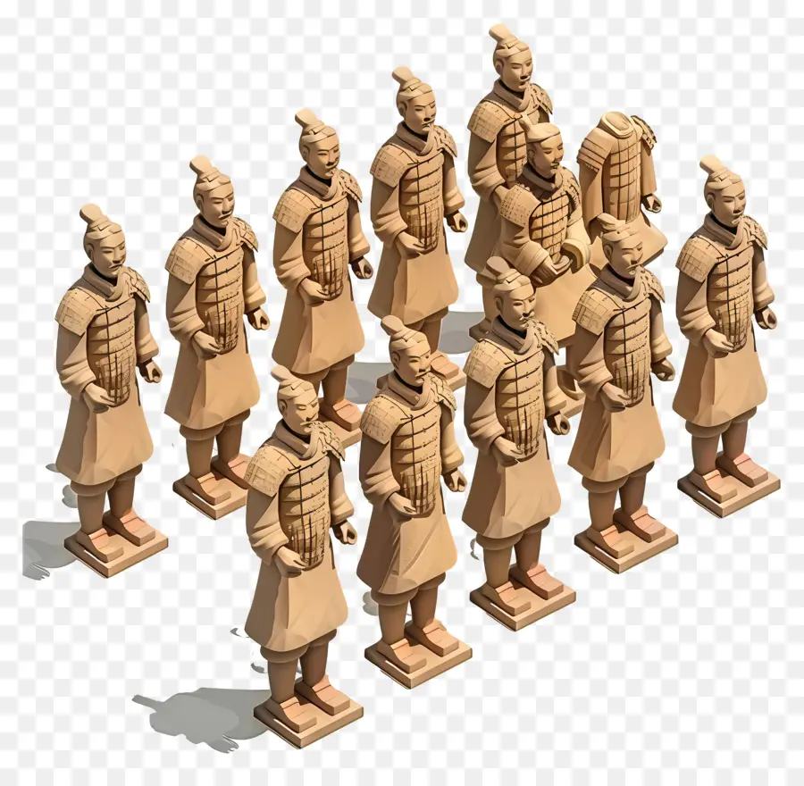 Exército De Terracota，Esculturas Guerreiras PNG