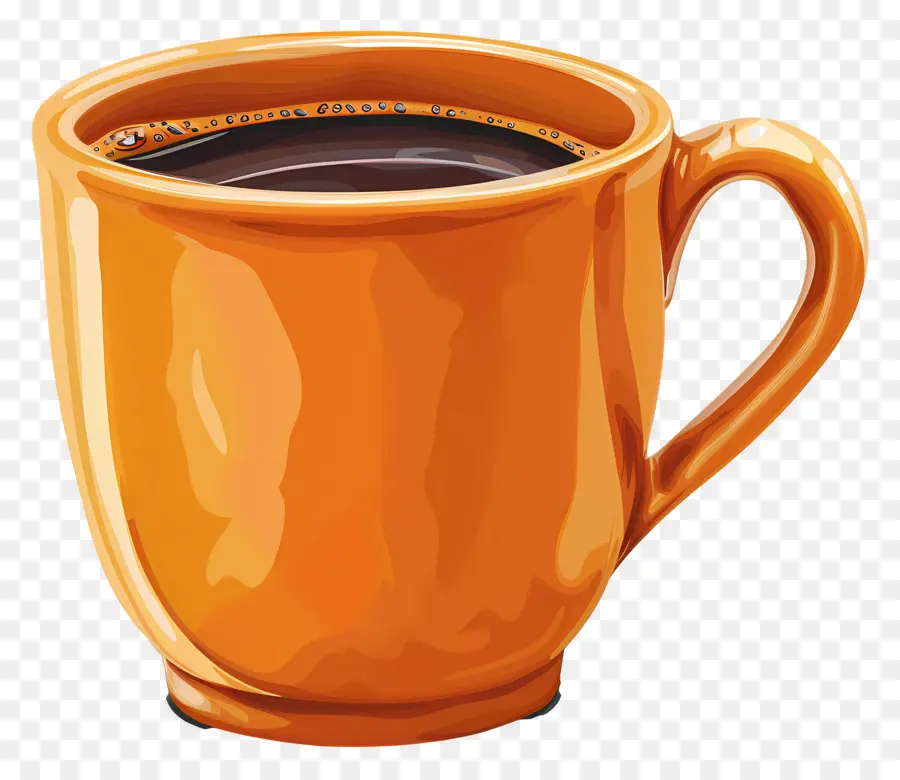 Xícara De Café，Caneca Laranja PNG